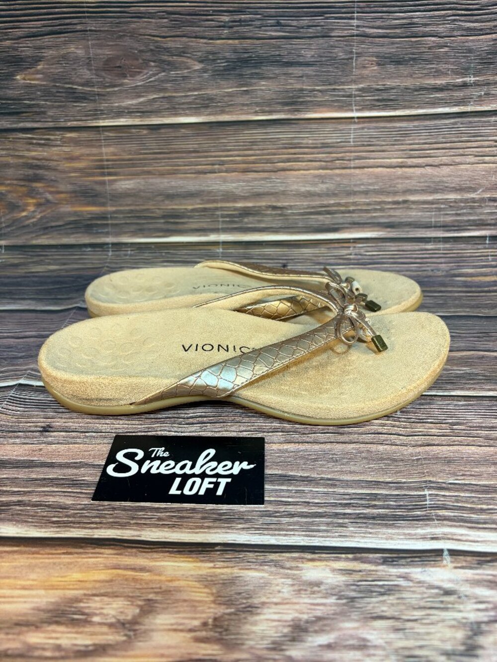 Vionic Bella Women's Sandals Bow Rose Gold Thong Size 10